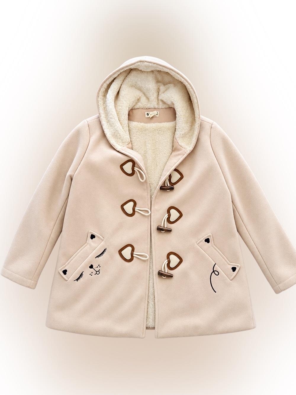 Women’s Beige Hooded Toggle Coat – Classic & Stylish - Size L